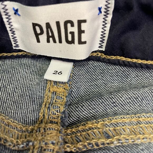 Paige Fiona Dark Wash Denim Mid Rise Flare Leg Jean Womens Size 26 - Picture 6 of 7